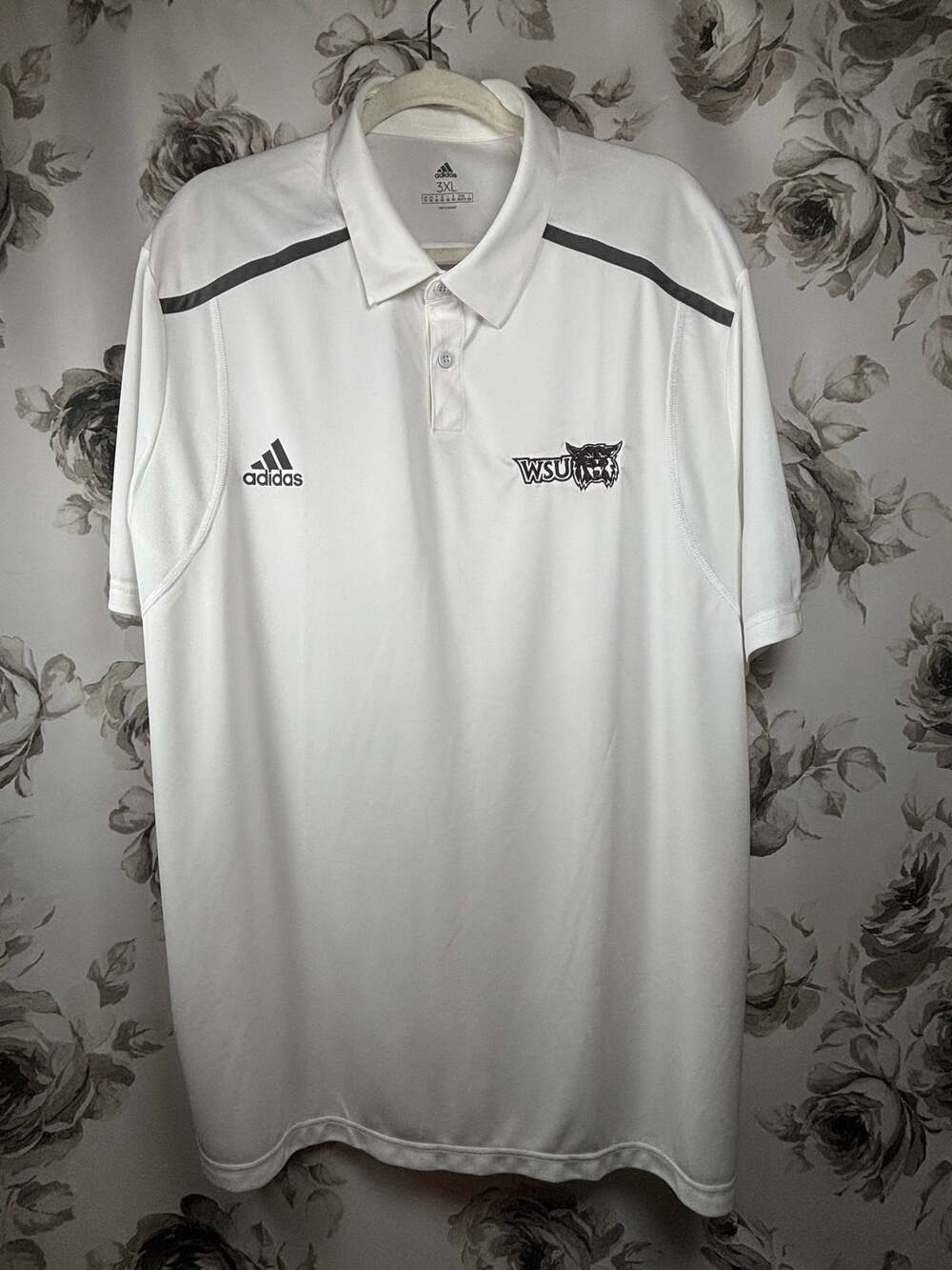 Men's Adidas White WSU golf polo size 3XL